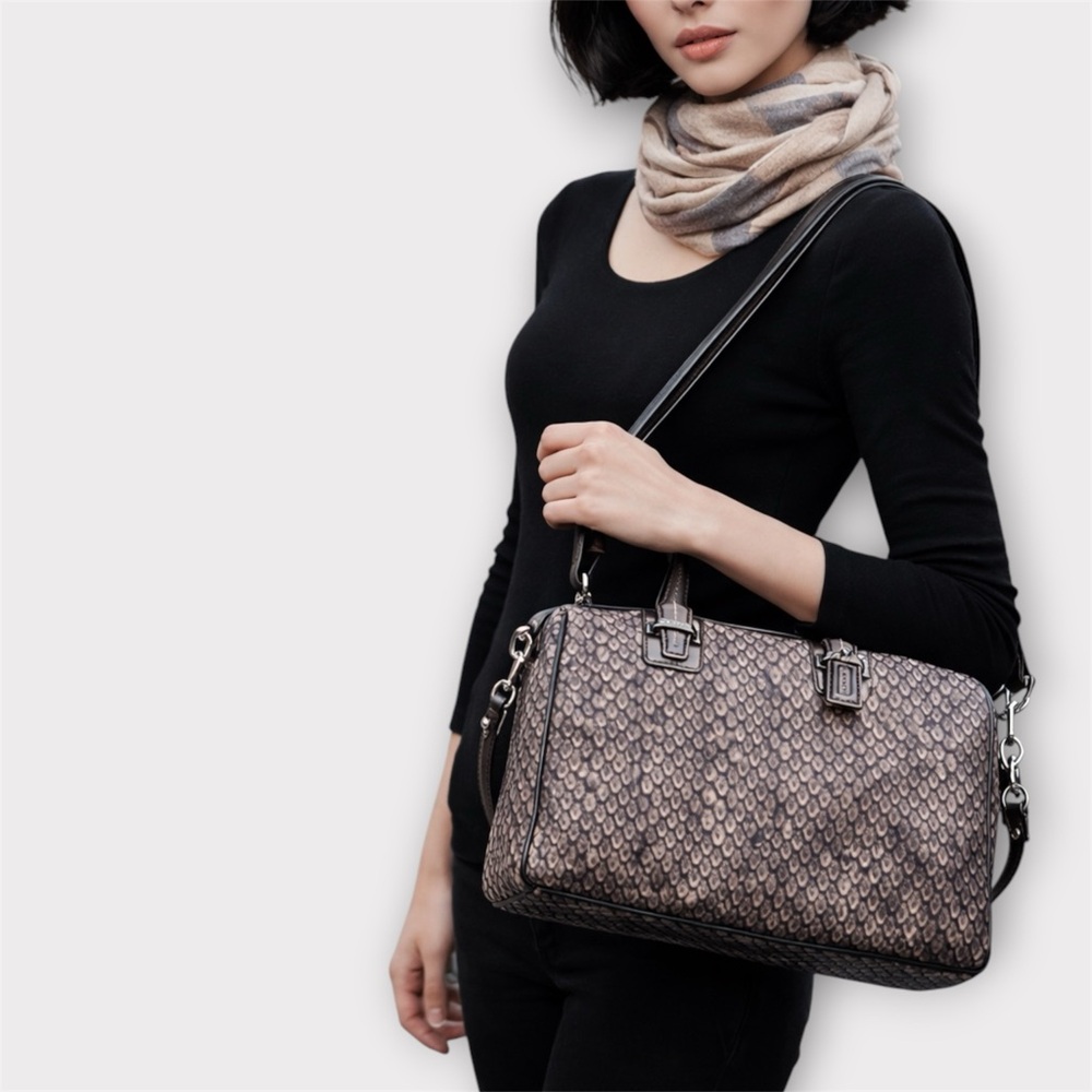 COACH Taylor Snake Print Bag F26037
Gunmetal Python Embossed Luxe
Structured - Picture 14 of 15